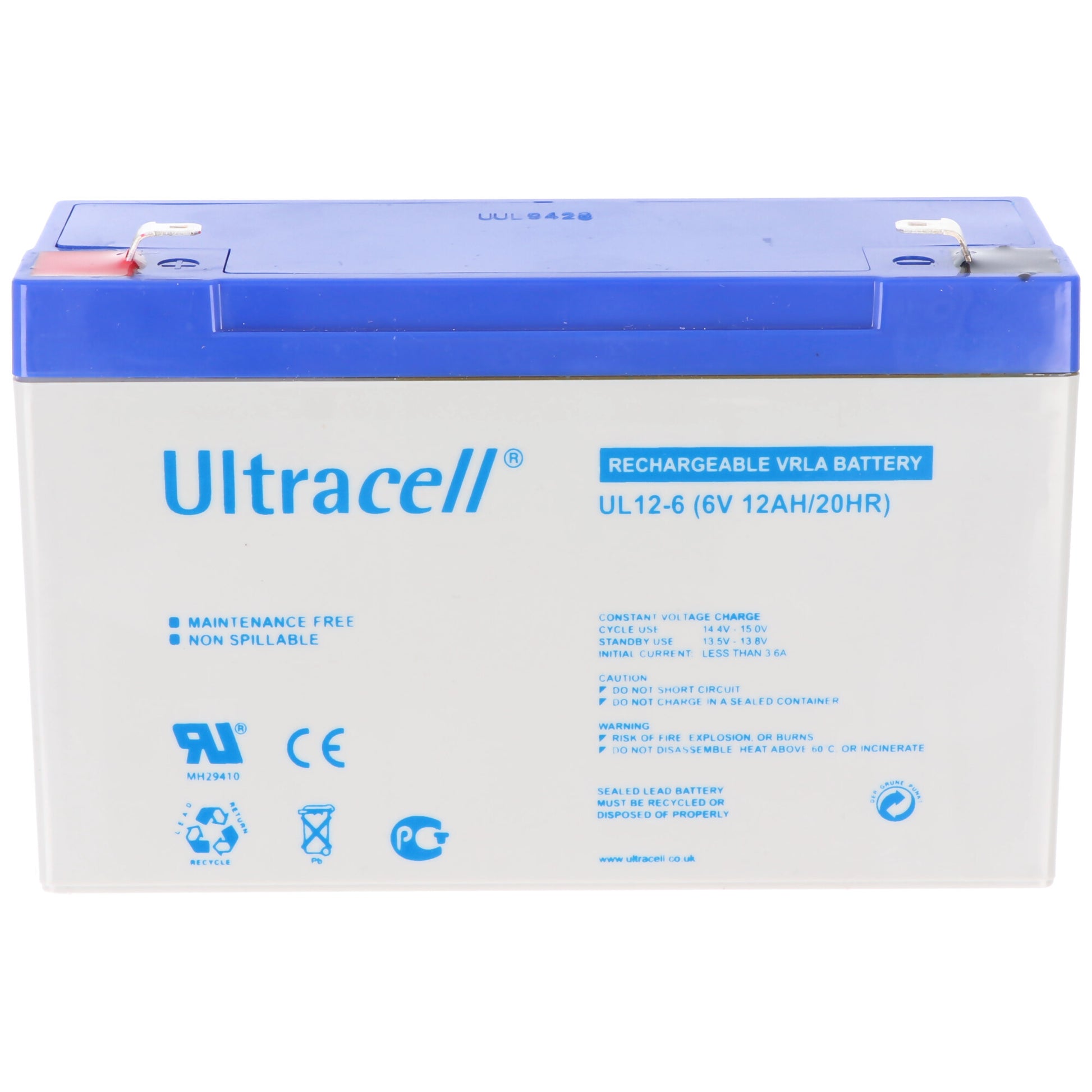 Batterie rechargeable 6v 12ah ul12 6 accumulateur accu plomb gel solaire 12a 14a pile ul12 6 - ECLATS DESTOCKAGE