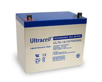 Batterie solaire rechargeable 12v 75a 75ah ul75 12 eolienne accumulateur gel etanche plomb cyclique - ECLATS DESTOCKAGE