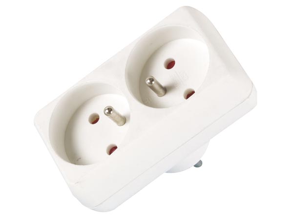 Biplite 16a 220v 2 fiches euro secteur doubleur multiprise electrique 2 entrees eb2eu netbp2 485190 ECLATS DESTOCKAGE