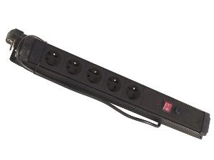 Bloc de 5 prises electriques avec interrupteur et sécurité enfant noir 1.5 m - ECLATS DESTOCKAGE