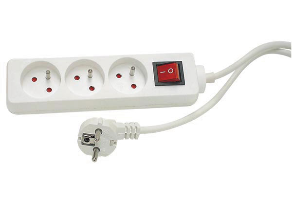 Bloc multiprise electrique 3 prises protection enfant interrupteur eb3s 1.5m 3500w ECLATS DESTOCKAGE
