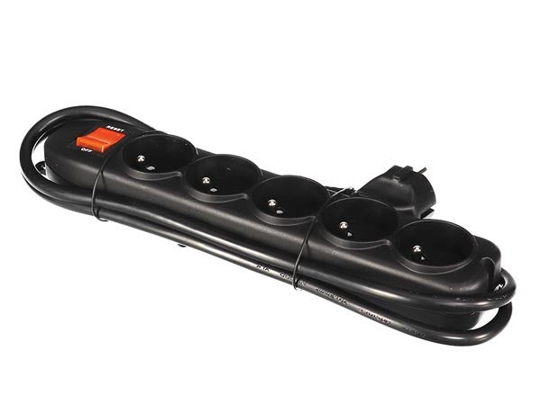 Bloc multiprises 5 prises parafoudre surtension velleman netbp5ssf2 netbp5ssf - ECLATS DESTOCKAGE