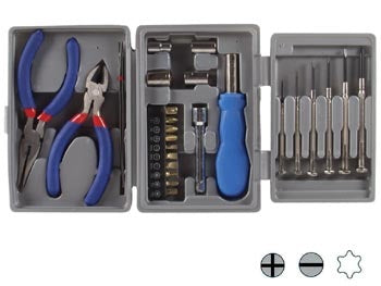 Boite a outils compact vtts 2 pinces tournevis magnétique embouts 6 tournevis de précision ECLATS DESTOCKAGE