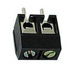 Bornier a vis 10mm bas profil 2 poles pas de 5mm screw02bl ECLATS DESTOCKAGE