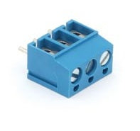 Bornier a vis 3 poles bleu pas 5mm 16a de percage 1.5mm screw03 ECLATS DESTOCKAGE