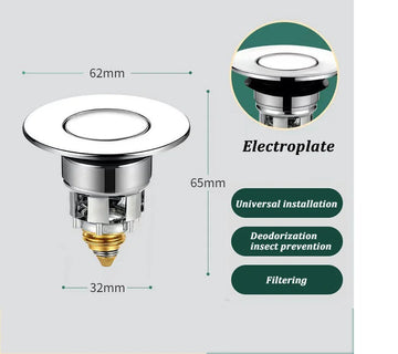 Bouchon Lavabo Universel en Silicone Filtre Vidange Évier Pop-Up Attrape-Cheveux anti-encrassement ECLATS DESTOCKAGE