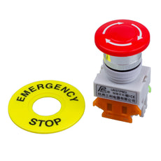 Bouton arrêt d’urgence no nf coup de poing 22mm pour boit1 securite anti agression