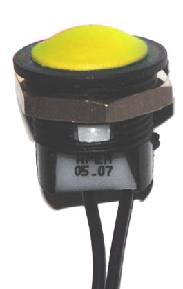 Bouton poussoir jaune APEM IAR3F1500 special environnement severe etanche a fils coapiarf1500 - ECLATS DESTOCKAGE
