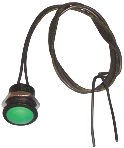 Bouton poussoir vert special environnement severe etanche a fils APEM IAR3F1300 - ECLATS DESTOCKAGE