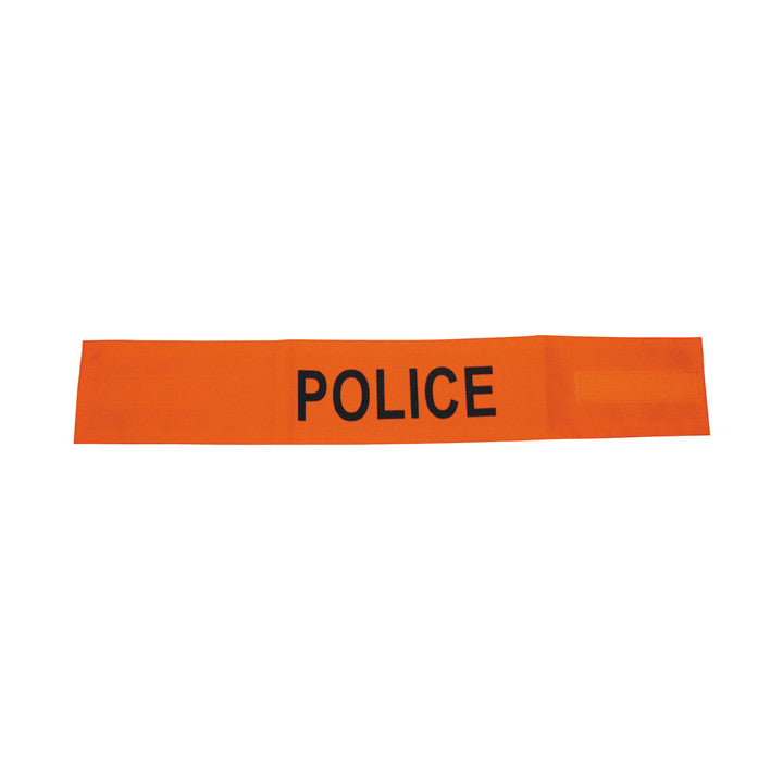 Brassard orange fluo police en471 velcro securite routiere haute visibilite protection bras - ECLATS DESTOCKAGE