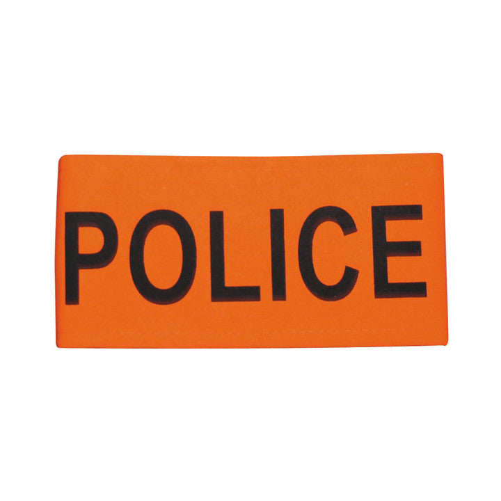 Brassard orange fluo police en471 velcro securite routiere haute visibilite protection bras - ECLATS DESTOCKAGE