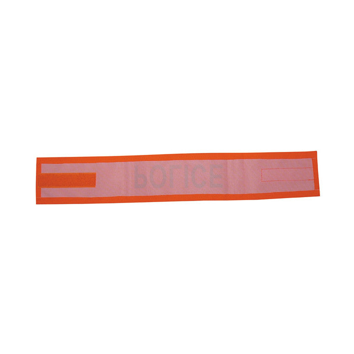 Brassard orange fluo police en471 velcro securite routiere haute visibilite protection bras - ECLATS DESTOCKAGE