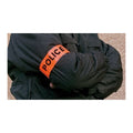 Brassard orange fluo police en471 velcro securite routiere haute visibilite protection bras - ECLATS DESTOCKAGE