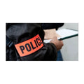 Brassard orange fluo police en471 velcro securite routiere haute visibilite protection bras - ECLATS DESTOCKAGE