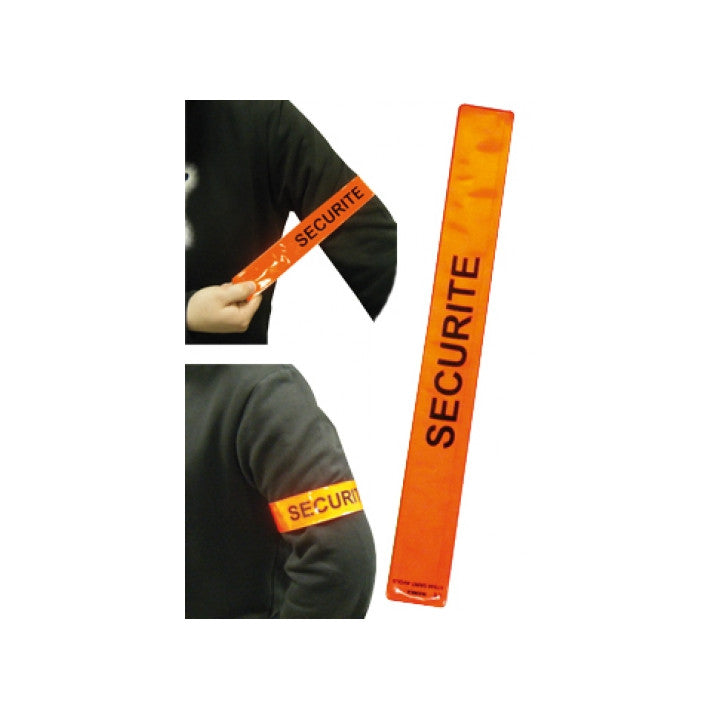 Brassard securite orange fluo velcro d4101 en471 routiere haute visibilite protection bras - ECLATS DESTOCKAGE