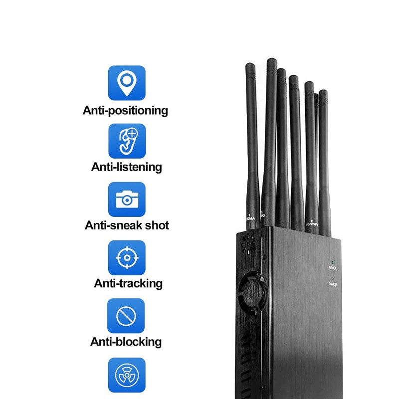 Brouilleur onde gsm portable 10 antennes bloqueur 2G 3G 4G 5G WiFi 5.8g gps cdma sm dcs vhf uhf ECLATS DESTOCKAGE