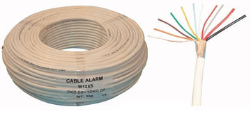 Cable 10x0.22 2x0.75 souple blinde blanc ø7mm (100m) fil 10x0,22 2x0,75 avec ecran cablage alarme ECLATS DESTOCKAGE