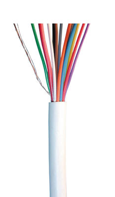 Cable 10x0,22 2x0,75 souple blinde blanc ø7mm (le mètre) fil telephone avec ecran cablage alarme ECLATS DESTOCKAGE