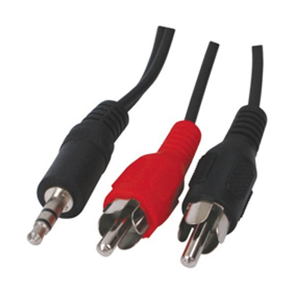 Cable 5m audio video fiche jack 3.5mm stereo mâle vers 2 rca mâle konig cable-458/5 ECLATS DESTOCKAGE