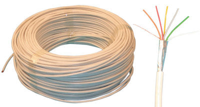 Cable 6x0.22 souple blinde blanc ø4.5mm (100m) fil 6x0,22 avec ecran cablage alarme telephone - ECLATS DESTOCKAGE