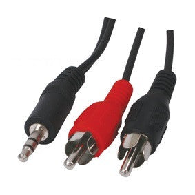 Cable audio jack 3.5mm stereo vers 2 rca mâle 15m cordon konig cable-458/15 ECLATS DESTOCKAGE