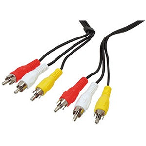 Cable audio video 3 rca mâle vers 3 rca mâle 1.5 metres cable-521 cordon camera surveillance konig ECLATS DESTOCKAGE