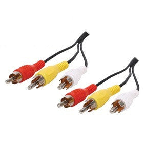 Cable audio video 3 rca mâle vers 3 rca mâle cable-521/5 cordon 5m camera surveillance konig ECLATS DESTOCKAGE