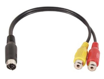 Cable d adaptation mini din mâle 6 broches vers 2 x fiche rca femelle adaptateur camsc3 pour CAM16 CAMSET ECLATS DESTOCKAGE