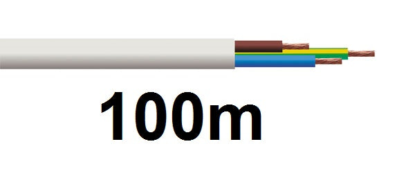 Cable electrique h05vv-f 3g0,50 mm² 3x0.5 3 fils souple h05vvf 0,50mm2 ø6mm (100m) secteur - ECLATS DESTOCKAGE