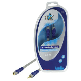 Cable extension 3.5mm audio stereo mâle femelle silver hq hqsa 030 2.5 avec fiche jack plaque or ECLATS DESTOCKAGE