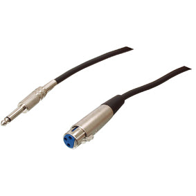 Câble microphone asymétrique 6.35mm mono mâle vers xlr femelle 6m cable-431/6 ECLATS DESTOCKAGE