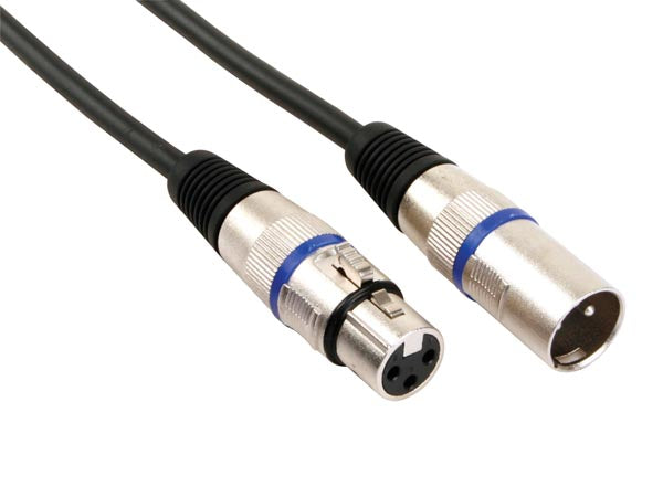 Cable professionnel signal ligne xlr mâle vers xlr femelle 6m noir pac122 ECLATS DESTOCKAGE