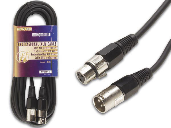 Cable professionnel xlr mâle vers xlr femelle (3m noir) avw111 3 - ECLATS DESTOCKAGE