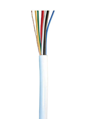 Cable souple blinde 4x0,22 2x0,50 blanc ø4.5mm (le mètre) fil 4x0,22 2x0,5 cablage alarme telephone ECLATS DESTOCKAGE
