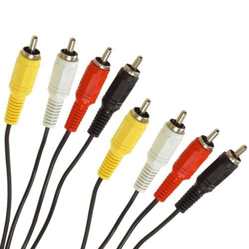 Cable surveillance video audio 1,2m 4 rca mâle vers 4 rca mâle securite avw080 ECLATS DESTOCKAGE