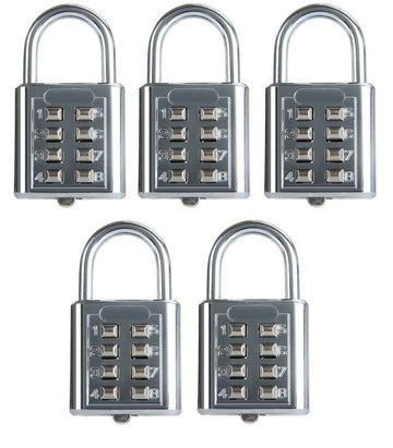 5 Cadenas antivols 25mm combinaison 4 chiffres code numero fermeture ouverture securisee fd 6038a ECLATS DESTOCKAGE