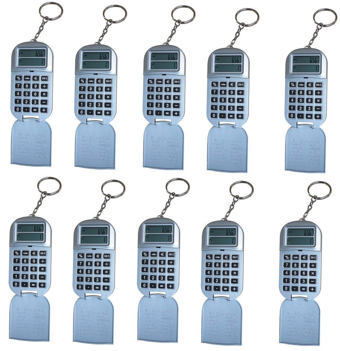 10 Calculatrices electronique convertisseur euro porte clef jeton caddie supermarche ECLATS DESTOCKAGE