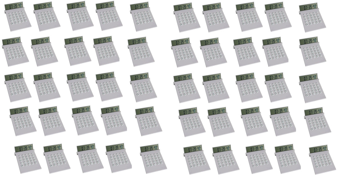50 Calculatrices horloge universelle calculette cal9 date calendrier affichage jour mois annee alarme ECLATS DESTOCKAGE