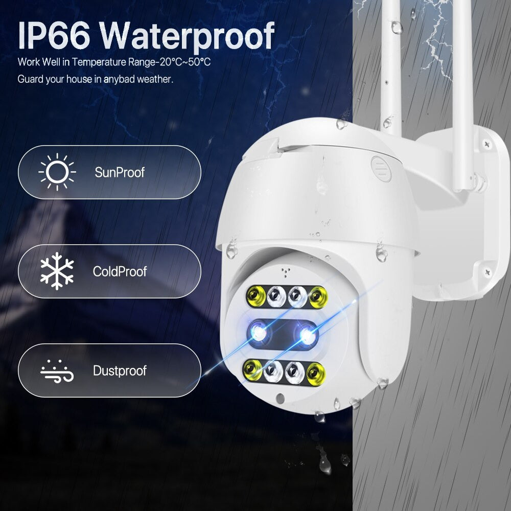 Camera couleur exterieure audio dome sans fil wifi IP ptz 1000p 10x zoom vision nocturne ip66 ECLATS DESTOCKAGE
