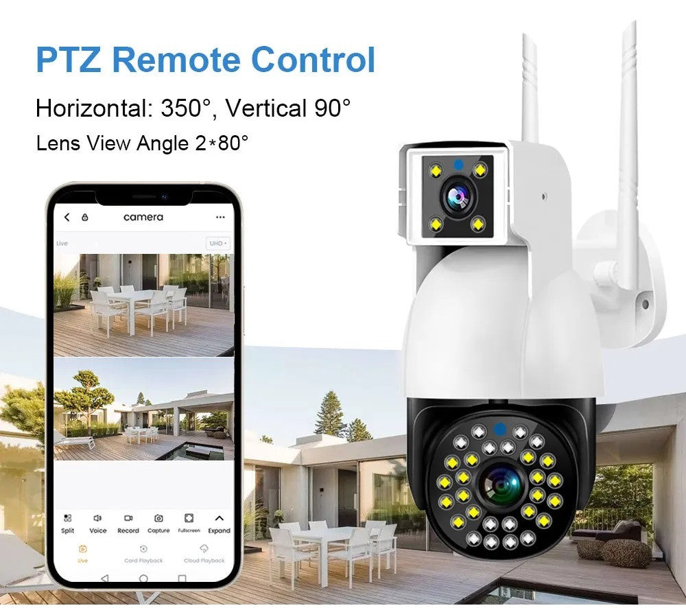 Caméra de Surveillance Extérieure 4G Gsm Sim V380 2 ecrans Cloud 10x Zoom Ip66 Protection Sécurité ECLATS DESTOCKAGE
