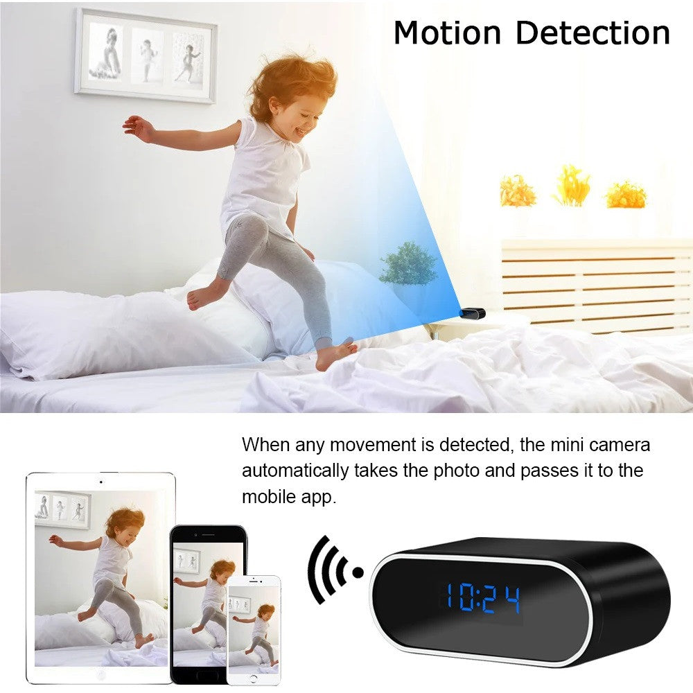 Camera sans fil 1080P horloge WIFI rechargeable caméscope vision nocturne détection mouvement sd ECLATS DESTOCKAGE