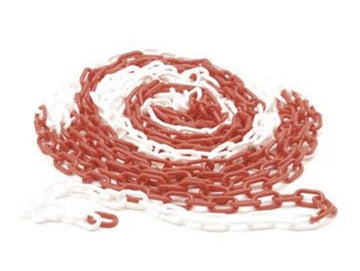 Chaine 10m rouge blanche pvc protection securite signalisation barriere 1186-10 blanc rouge ECLATS DESTOCKAGE