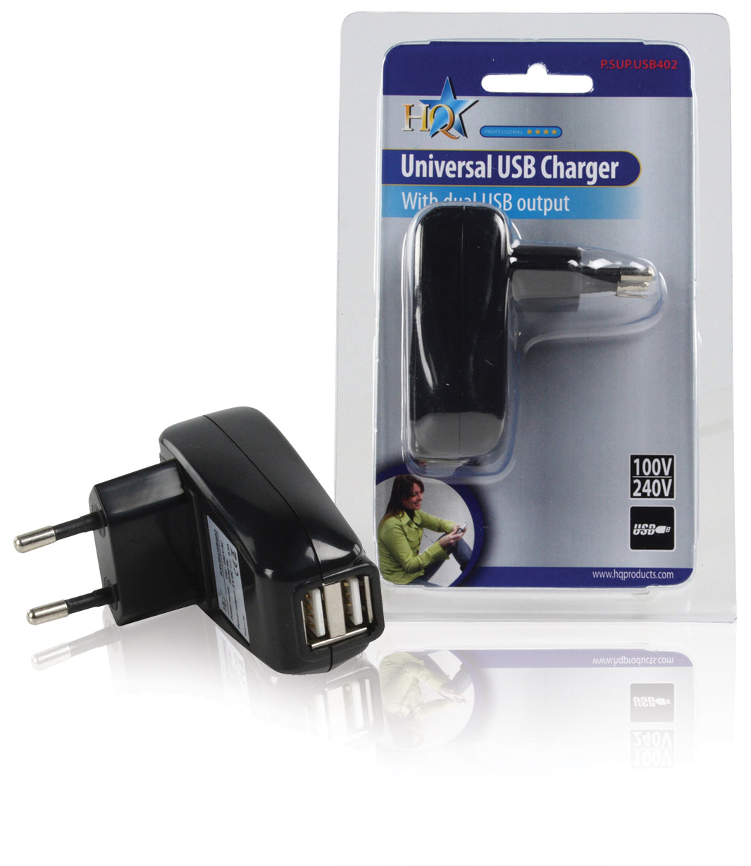 Chargeur alimentation secteur 110v 220v double prise usb 5v ipd-power40 ipad p.sup.usb402 psseusb7 ECLATS DESTOCKAGE