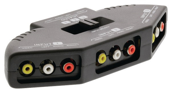 Commutateur audio video rca 3 voies avswitch 6 a avw089 + cable 3 rca - ECLATS DESTOCKAGE