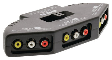 Commutateur audio video rca 3 voies avswitch 6 a avw089 + cable 3 rca - ECLATS DESTOCKAGE