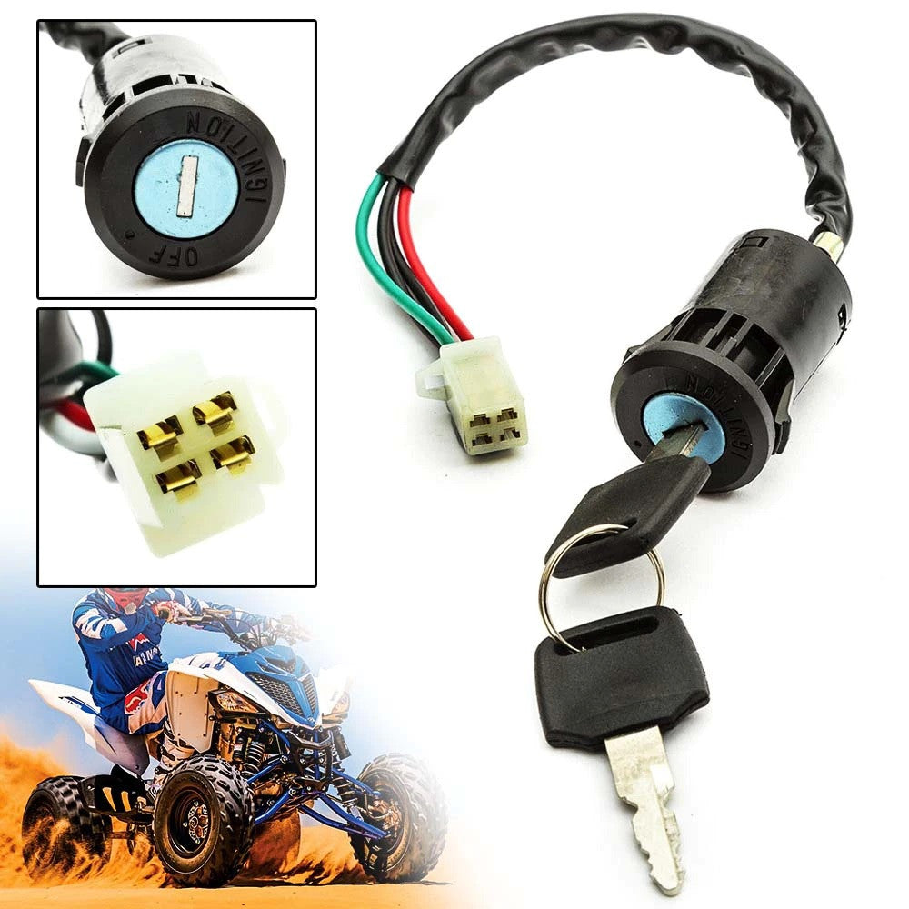 Commutateur Interrupteur universel 2 clef 4 broches fil pour moto vtt Go off Kart ATV Quad ECLATS DESTOCKAGE