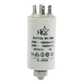 Condensateur 3µf permanent 3mf 3 mf uf micro farad 450v double cosses faston - ECLATS DESTOCKAGE