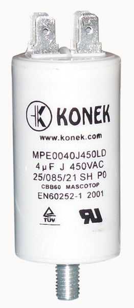 Condensateur 4µf 400v demarrage moteur cosse 4 mf µf micro farad 450v 500v - ECLATS DESTOCKAGE