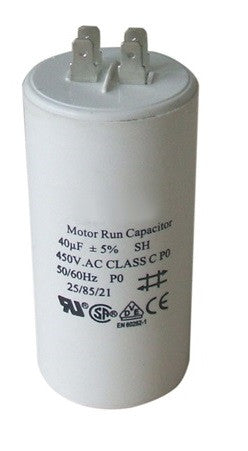 Condensateur 40µf de marche démarrage moteur cosses 40 mf micro farad 450v - ECLATS DESTOCKAGE
