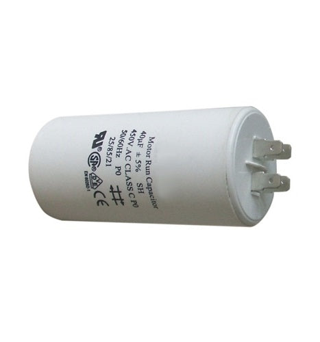 Condensateur 40 mf uf micro farad permanent de travail pour moteur 40µF 450V avec cosses - ECLATS DESTOCKAGE
